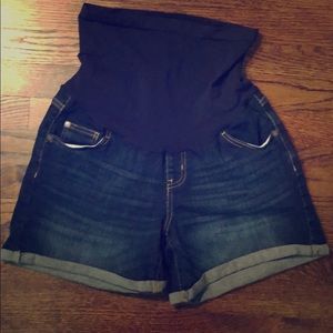 Maternity denim shorts